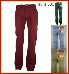 levi's 501 jeans levis uomo pantaloni w30 w31 w32 w33 regular fit gamba dritta - Picture 1 of 37