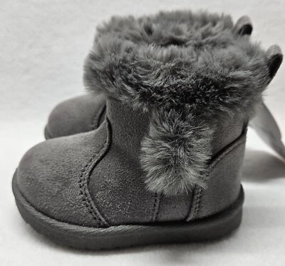 Botas Wonder Nation bebé niña imitación piel de oveja gris talla 2 (3 meses)/nuevas Foto 1 de 4