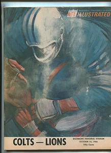 1966 Baltimore Colts vs Detroit Lions NFL football program MBX37 - Picture 1 of 2