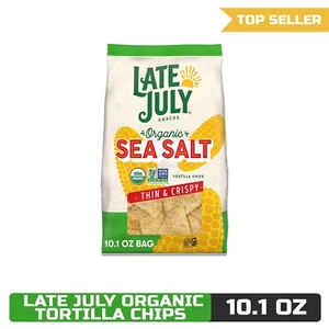 Late July Snacks Thin and Crispy Organic Tortilla Chips with Sea Salt, 10.1 oz - Picture 1 of 7