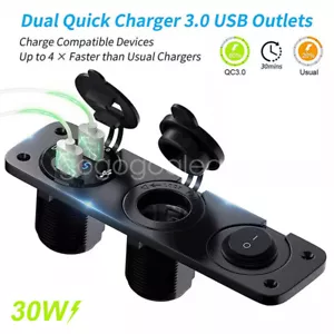 Enchufe Cargador Coche PD USB C QC3.0 12V 24V LED Pantalla Voltaje Encendedor de Cigarrillos - Imagen 1 de 26