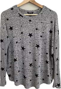 Maglione donna Buffalo David Bitton taglia S girocollo elasticizzato grigio nero stelle - Foto 1 di 10