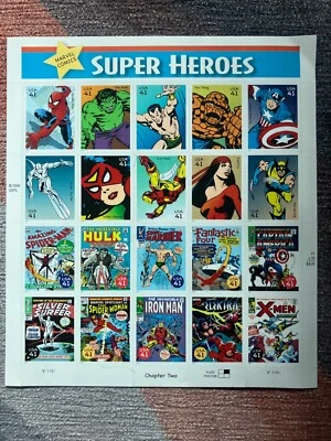 Hoja de estampillas de superhéroes de Marvel Comics capítulo dos - 2006 - 41 centavos cada una Foto 1 de 2