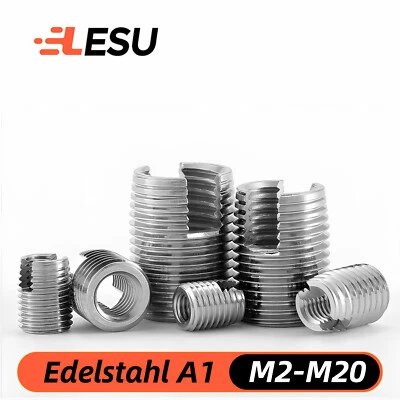 Gewindeeinsatz selbstschneidend Edelstahl M2 M2,5 M3 M4 M5 M6 M8 M10 M12 VA A1 - Bild 1 von 3