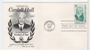 TurtlesTradingPost- Cordell Hull  #1235 1963- FDC Fleetwood Cachet - Picture 1 of 1