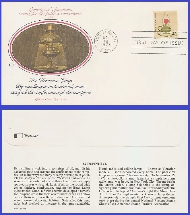 USA6 #1611 U/A FLEETWOOD FDC   Kerosene Lamp - Image 1 of 1