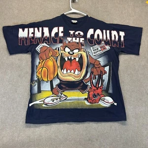Looney Tunes Taz T Shirt Men's Large Menace To The Court Vintage Big Graphic - Picture 1 of 10