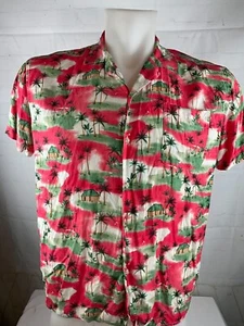 Men’s Goodfellow Hawaiian Shirt Size XXL Red Short Sleeve Tropical Aloha EUC - Picture 1 of 3