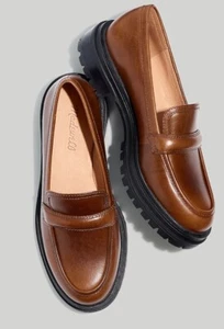 NUEVOS ZAPATOS MOCASINES MADEWELL THE BRADLEY CON SUELA DE CUERO TALLA 6.5 NG674 - Imagen 1 de 7