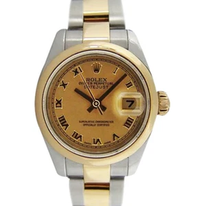 ROLEX - Ladies 26mm 18kt Gold & SS DateJust Champagne Roman 179163 - SANT BLANC - Picture 1 of 10