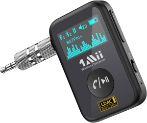 【2024 mis à niveau】 Adaptateur Bluetooth auxiliaire pour voiture, récepteur de musique Bluetooth 5.1 avec