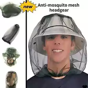 Mosquito Head face Net cover Insect Fly Mesh Face Protector Travel Camping - Picture 1 of 15