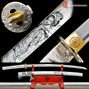 Elegante Espada Funcional Samurai Japonesa Geisha Katana 1095 Acero Lista para la Batalla - Imagen 1 de 12