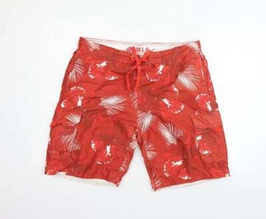 Cedar Wood State Mens Red Polyester Blend Sweat Shorts Size L L12 Reg - Picture 1 of 12