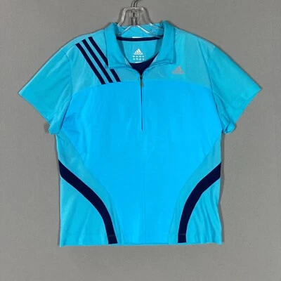 Y2K Womens L ADIDAS Short Sleeve ClimaCool Short Sleeve Mesh Shirt Built in Bra  - Image 1 of 4