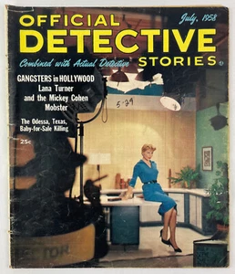 Official Detective Stories, July 1958, Vintage True Crime Stories, Lana Turner - Imagen 1 de 7