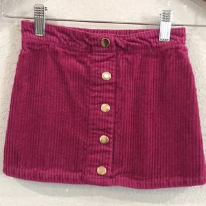 Cynthia Rowley Girl Sz 5/6 Magenta Corduroy Button Skirt 100% Cotton - Picture 1 of 6