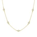 3CT Diamond By Yard Station Necklace 14k Yellow Gold Bezel Chain 20" Created VVS