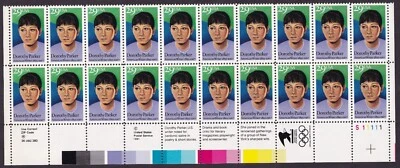 Scott #2698 Dorothy Parker Black Heritage Plate Block of 20 Stamps - MNH - Image 1 of 2