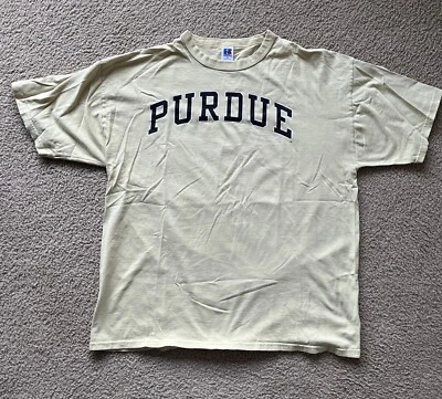 Russell Athletic Purdue University Cotton Tee  Shirt Gold XL College Sport - Image 1 of 4