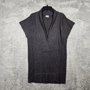 Wallace Sweater Womens Medium Gray Plunge VNeck Tunic Lambs Wool Cashmere Rabbit - Picture 1 of 8