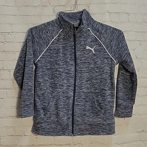 Puma blue and gray fleece zipper lightweight jacket Boys M 8/10 - Picture 1 of 5