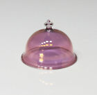 Dollhouse Miniature Artisan Cranberry Glass Cake Stand Dome Lid By Phil Grenyer