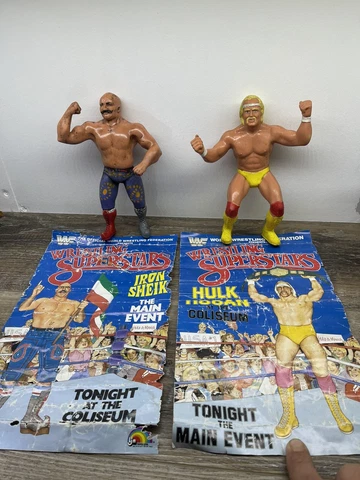 Iron Sheik Hulk Hogan WWF LJN Titan Sports 8" Wrestling Figure VTG Posters Cover