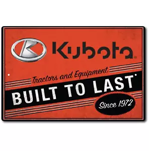Kubota sign metal tin RetroTractor equipment wall agricultural decor Diesel Sign - Picture 1 of 4