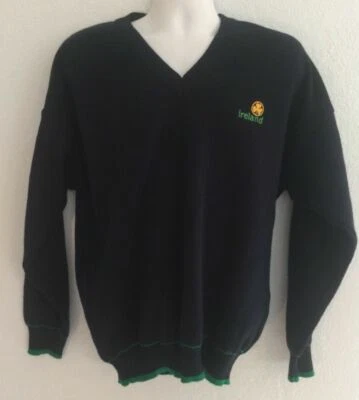 Изумруд Sports Ирландии свитер темно-синий клевер V шеи мужской большой гольф опрятный (57) - Изображение 1 из 4