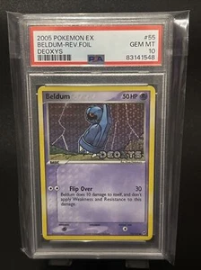 Pokemon Card Beldum 55/107 EX Deoxys 2005 Reverse Holo STAMPED PSA 10 GEM MT - Picture 1 of 2