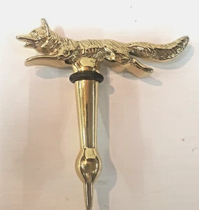 Brass Fox Wine Bottle Stopper - Picture 1 of 7