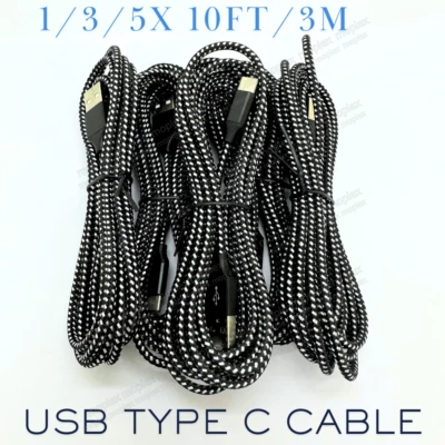 Bulk 10FT USB C Fast Charger Cable Type C Charging Cord For Samsung iPhone 15 16 - Image 1 of 4