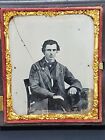 Union Case Thermoplastic Ambrotype - Handsome Young Man - Cracked Glass
