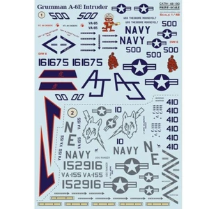 Decalcomanie Aereo 1:48 Grumman A-6E Intruso Waterslide Decalcomanie Stampa Scala 48-190 - Foto 1 di 24