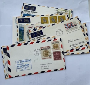 1970 German Luftpost Lufthansa Covers with Lovely Stamps & Postmarks (14) - Picture 1 of 16