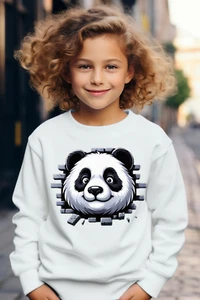 Kids Panda bear sweatshirt, childs funny jumper gift idea for animal lovers. - Picture 1 of 6
