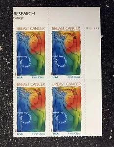 1998USA #B1 32c + 8c Help Breast Cancer Research Semipost V121111 Plate Block 4 - Picture 1 of 2