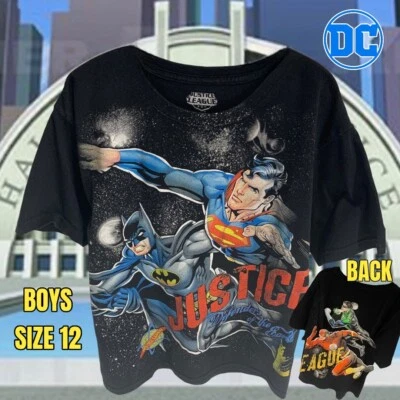 ¡Camisa DC Liga de la Justicia para niños! Talla 10/12. Superman, Batman, Flash, Linterna Verde Foto 1 de 4