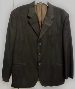 Vittorio St. Angelo Brown Tan Pinstripe Men’s Suit Blazer Jacket Size 44R - Picture 1 of 6