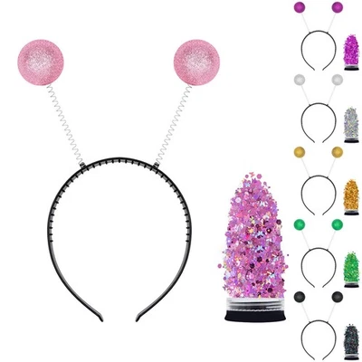 Diadema con Antena Alienígena Brillante Bola Boppers Diadema con Brillo Facial Foto 1 de 3