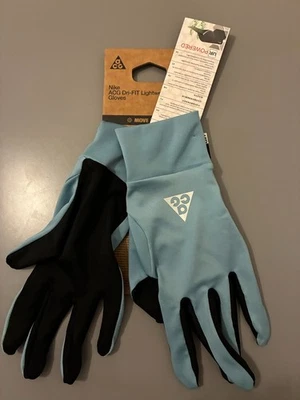 NWT Nike ACG Gloves Medium M Blue Black Dri-FIT Lightweight Touchscreen Running - image 1 of 4