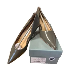C.Paravano Women's Kitten Heel Pumps Pointy Toe Gray Size EU 39/US 8.5 - Picture 1 of 4
