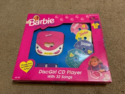 1995 BARBIE  DiscGirl CD Player w/32 songs Mattel #BE-150 New In Packaging  - Image 1 of 4