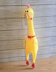 Goma grande pollo chirriante gritando novedad mordaza juguete broma mascota perro 12" - Imagen 1 de 13
