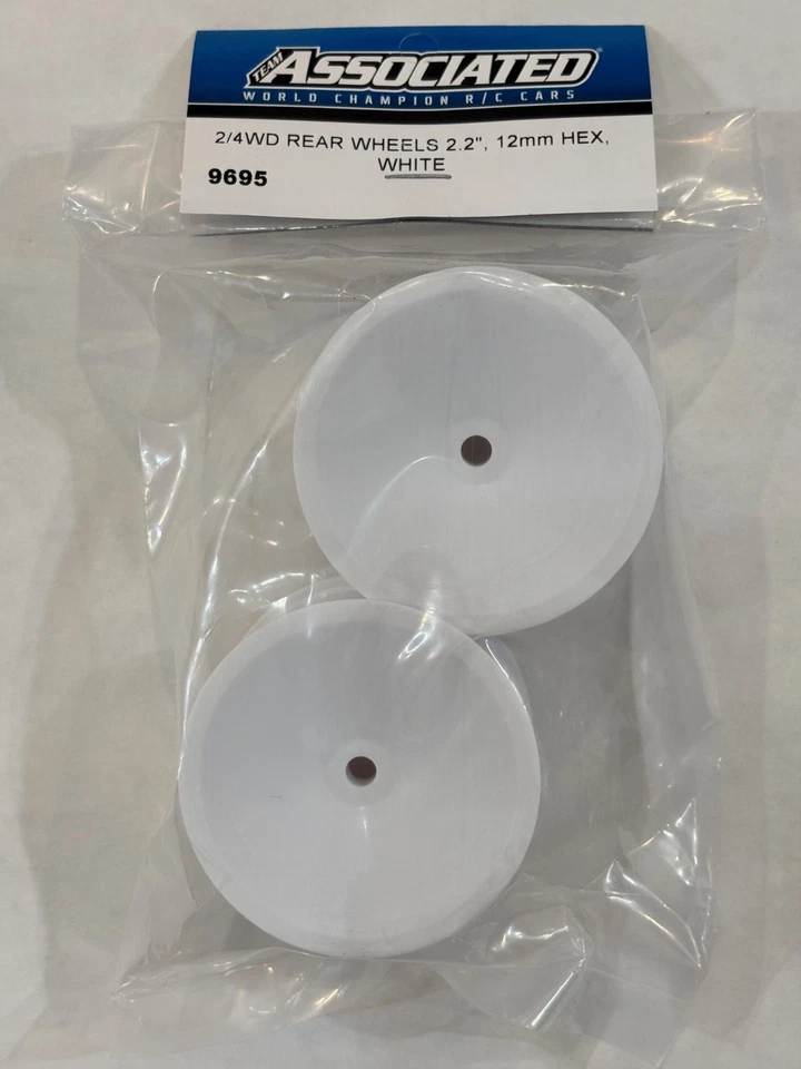 Team Associated 12mm Hex 2.2 Rear Hex Wheels (2) (White), #9695, New - Image 1 of 1