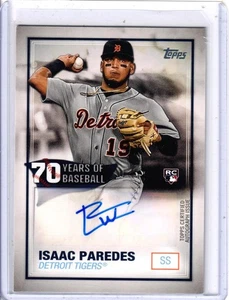 2021 Topps Isaac Paredes 70 Years of Baseball Rookie Auto RC (Corner) - Picture 1 of 2