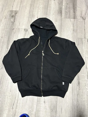 Sudadera con Capucha Negra Reversible Gofre Térmico Zinc Años 00 De Colección Y2K Talla M Foto 1 de 4