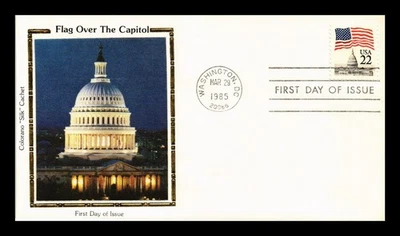 DR JIM STAMPS US COVER FLAG OVER CAPITOL 22C FDC COLORANO SILK CACHET - Image 1 of 2