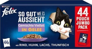 FELIX So gut wie es aussieht Gemischte Vielfalt in Gelee Katzennassfutter 44x85g - Bild 1 von 2